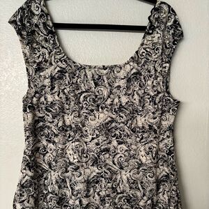 Lane Bryant Black & White Swirl Print Sleeveless Top| Size 18/20 Flowy